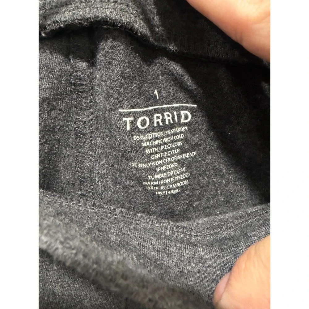 Torrid Womens Leggings High Waisted Cotton Spandex Charcoal Gray Size 1